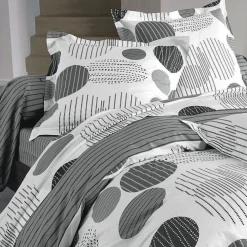 Housse de couette pastille rayées - Gris