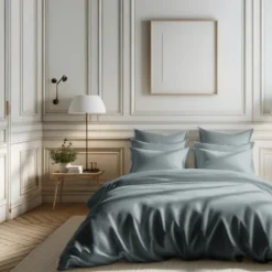 Housse de couette percale de coton TERTIO® - Gris perle