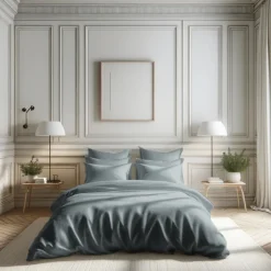 Housse de couette percale de coton TERTIO® - Gris perle