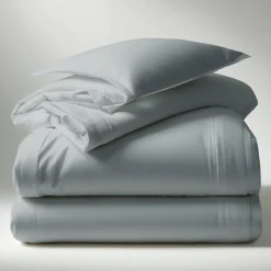 Housse de couette percale de coton TERTIO® - Gris perle