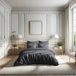 Housse de couette percale de coton TERTIO® - Anthracite