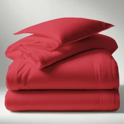 Housse de couette polycoton TERTIO® - Rouge Carmin