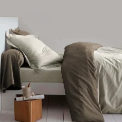 Housse de couette polycoton TERTIO® - Lin/Taupe
