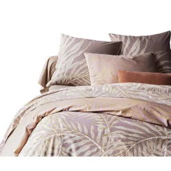 Housse de couette réversible en coton LAURE rose