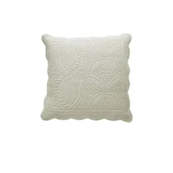 Housse de coussin, housse oreiller boutis en coton BAILLARGUES - écru