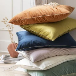 Housse De Coussin Unie En Velours, Gatsby Marron Fauve