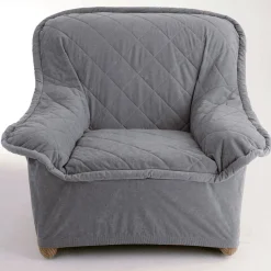 Housse fauteuil, canapé en microfibre-gris