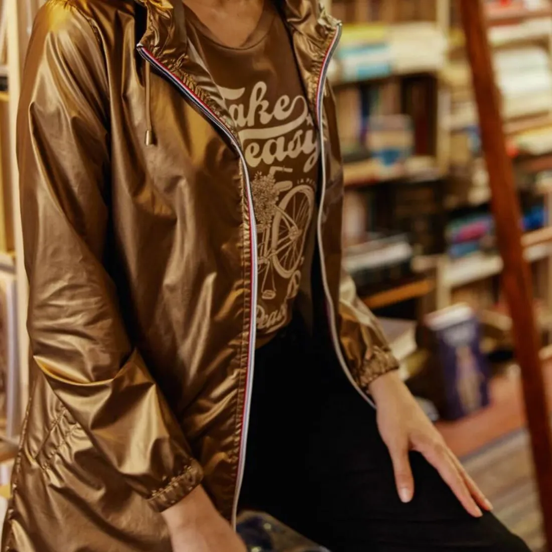 Imperméable à capuche RAINY LONG bronze