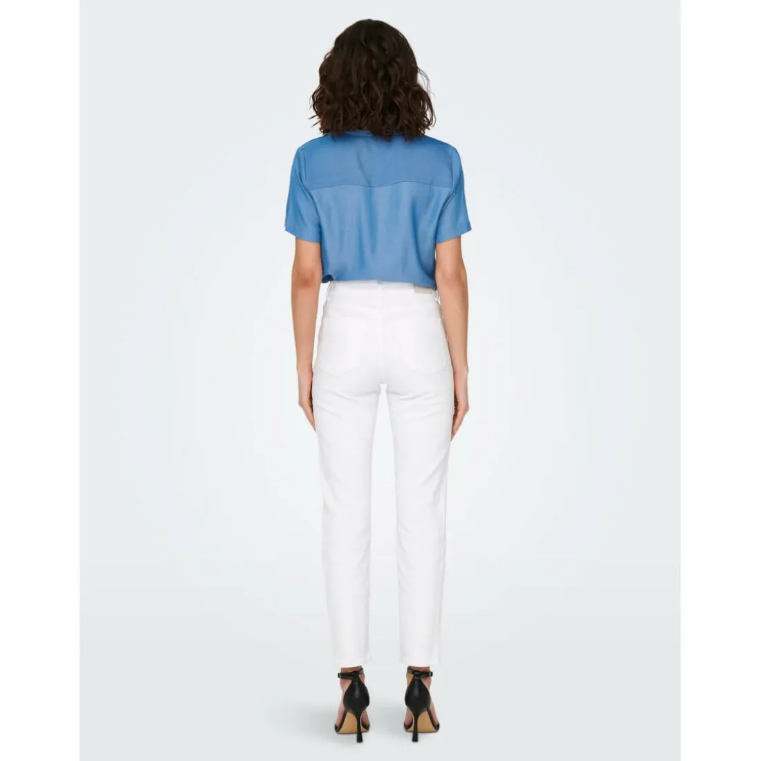 Jean coupe droite blanc en coton Alia