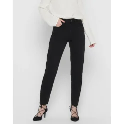 Jean coupe droite noir en coton Mia