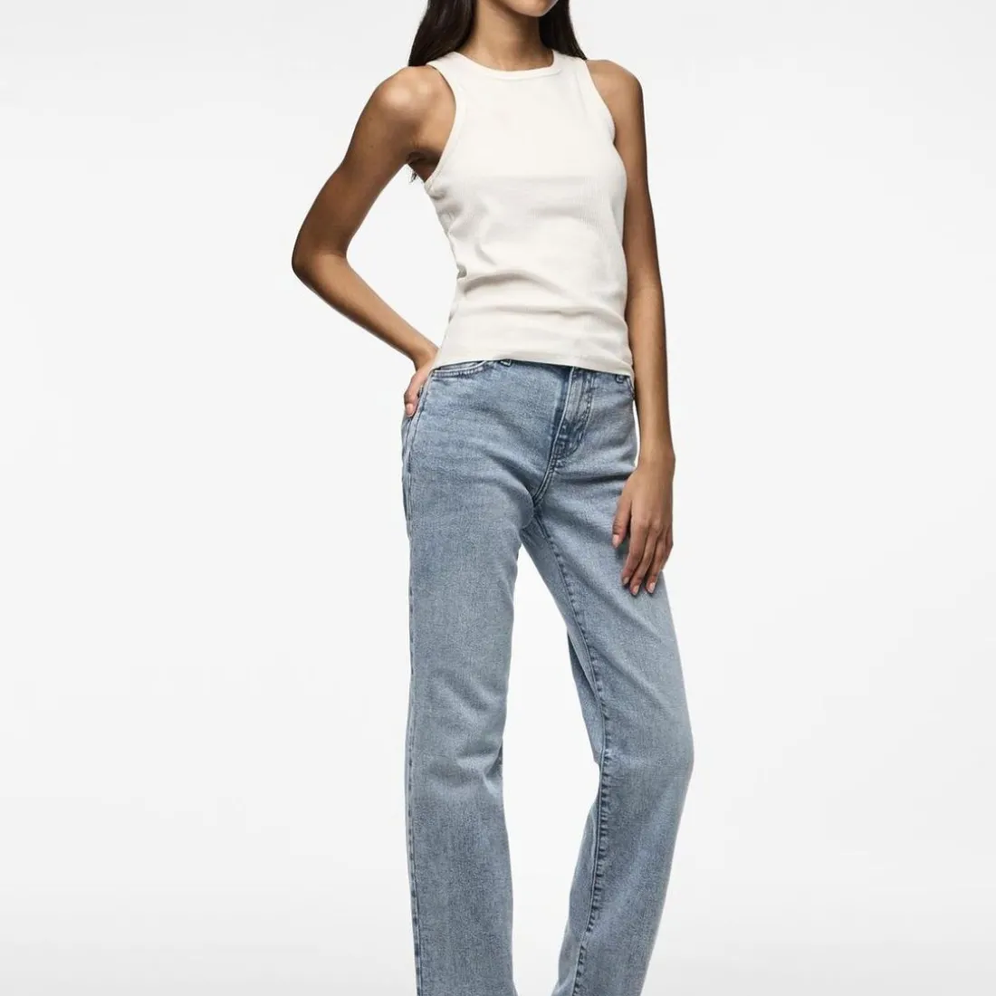 Jean droit bleu denim Kelly