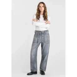 jean droit gris Zara