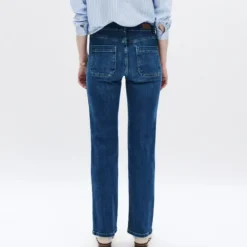 Jean flare bleu en coton