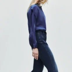 Jean flare bleu en coton