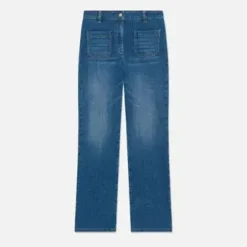 Jean flare bleu en coton