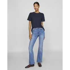 Jean flare Lbd Osc239 Betty bleu en coton Daisy