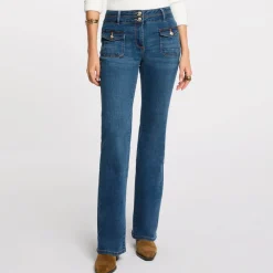 Jean flare Morgan bleu denim en coton