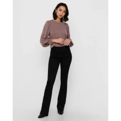 Jean flared noir en coton Yule