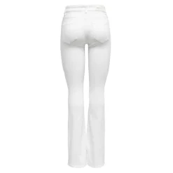 Jean flared taille moyenne blanc en coton Bella