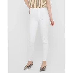 Jean skinny blanc en coton Elle