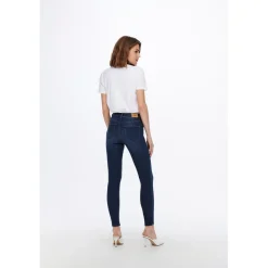 Jean skinny bleu en coton Elle