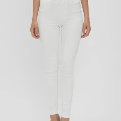 Jean skinny Skinny Fit Taille haute Longueur cheville blanc