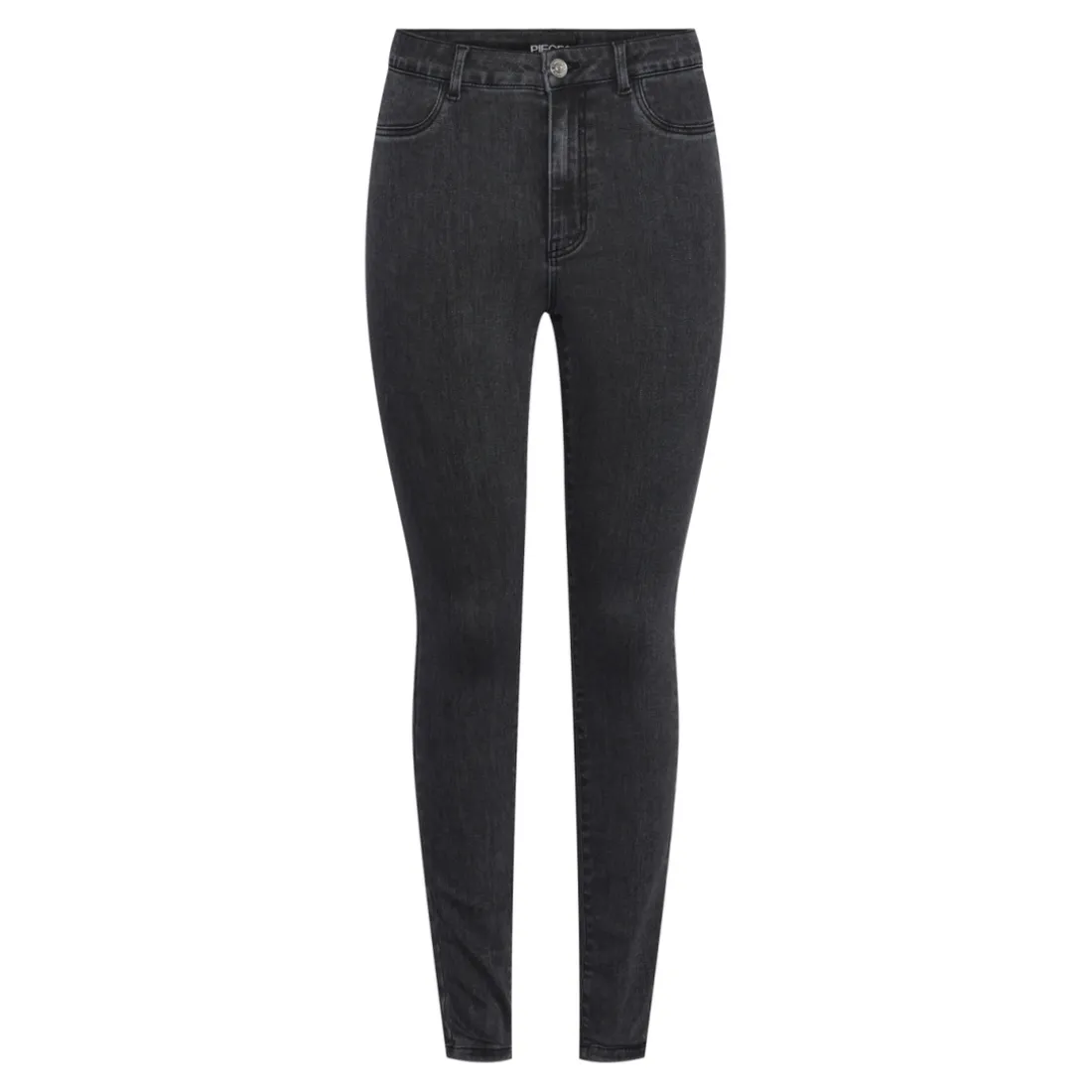 Jean skinny taille haute Dea gris en coton Fawn