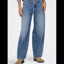 Jean Taille moyenne balloon bleu denim en coton Yas