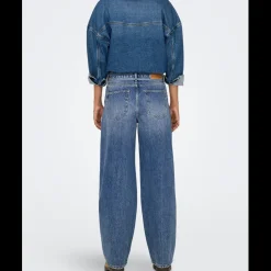 Jean Taille moyenne balloon bleu denim en coton Yas