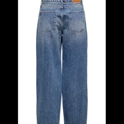 Jean Taille moyenne balloon bleu denim en coton Yas