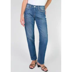 Jeans 400/17 mom BINH taille haute 7/8ème destroy bleu N°3 en coton Vivi