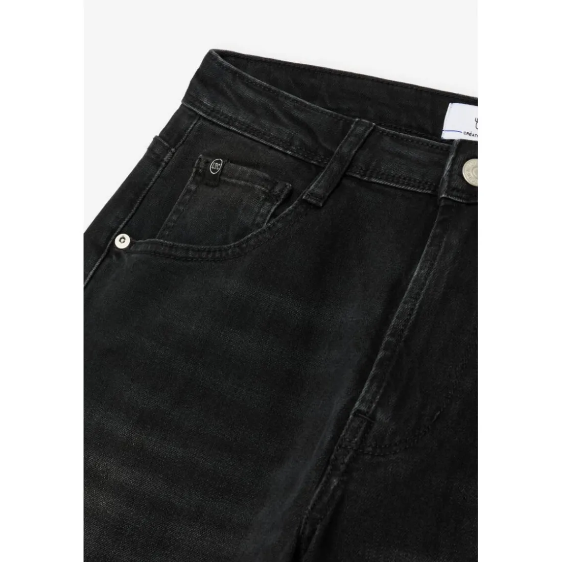 Jeans 400/28 regular loose Bonnie taille haute noir N°1 en coton Fern