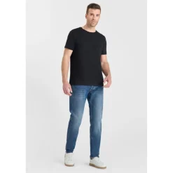 Jeans ajusté stretch 700/11, longueur 34 bleu en coton Micah