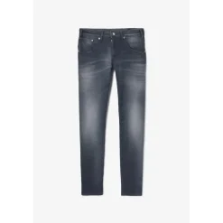 Jeans ajusté stretch 700/11, longueur 34 bleu en coton Finn