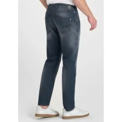 Jeans ajusté stretch 700/11, longueur 34 bleu en coton Finn