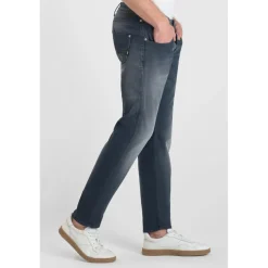 Jeans ajusté stretch 700/11, longueur 34 bleu en coton Finn