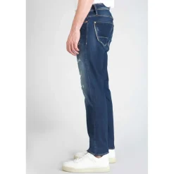 Jeans ajusté stretch 700/11, longueur 34 bleu en coton Troy