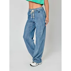 Jeans ample BRINA bleu en coton