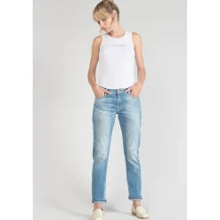 Jeans boyfit 200/43, longueur 34 bleu en coton Eve