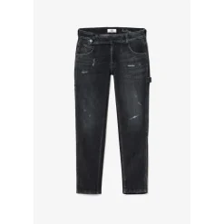 Jeans boyfit 200/43, longueur 34 noir en coton