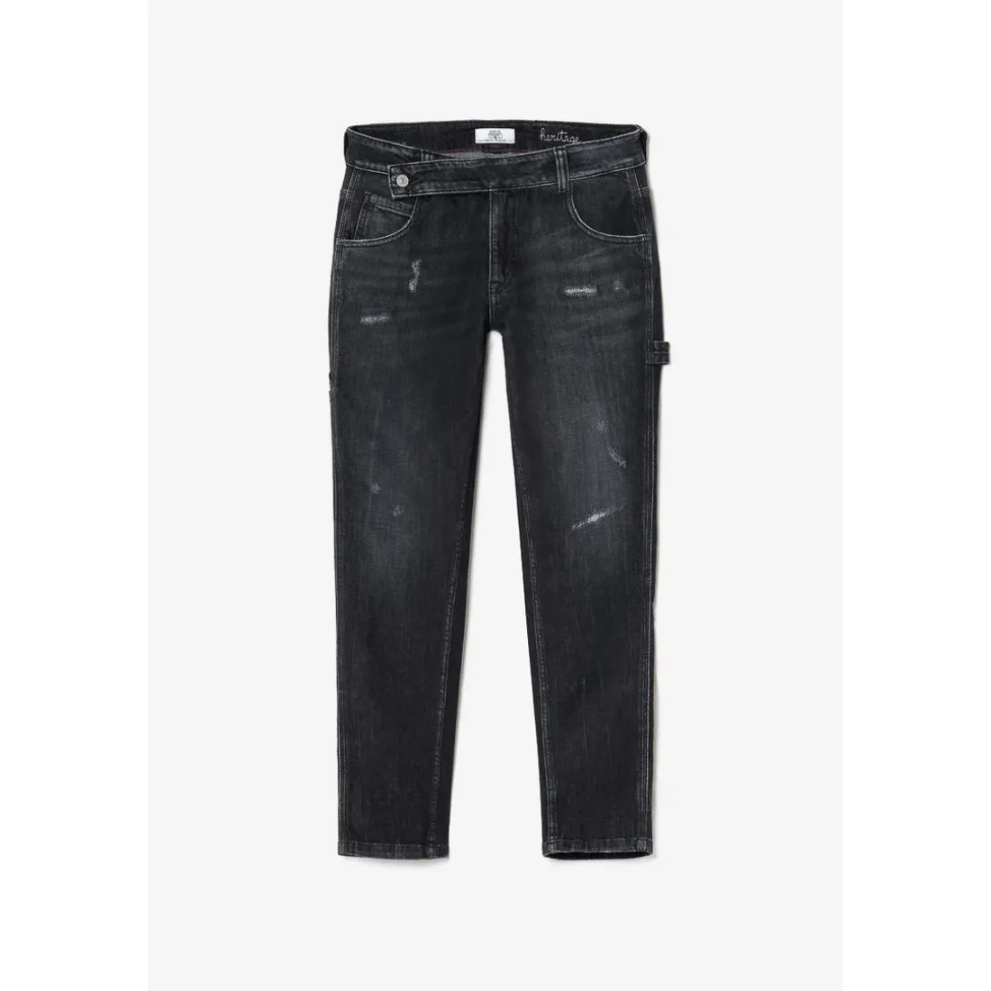 Jeans boyfit 200/43, longueur 34 noir en coton