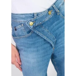Jeans boyfit cosy, 7/8ème bleu Eva
