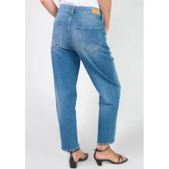 Jeans boyfit cosy, 7/8ème bleu Eva