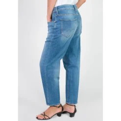 Jeans boyfit cosy, 7/8ème bleu Eva