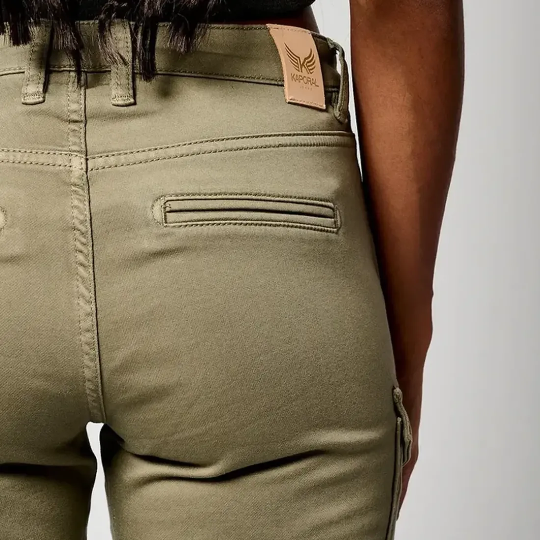 Jeans DERA en coton kaki