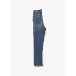 Jeans fille, Basic 400/12 mom taille haute 7/8ème bleu N°2 en coton