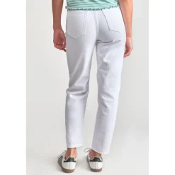 Jeans fille, boyfit LOU THIL, 7/8ème blanc Quin en coton