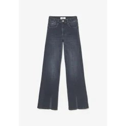 Jeans fille, Sina pulp Flare taille haute bleu-noir N°1 en coton