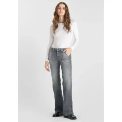 Jeans flare gris N°2 en coton Fleur