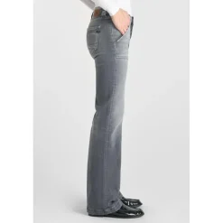 Jeans flare gris N°2 en coton Fleur